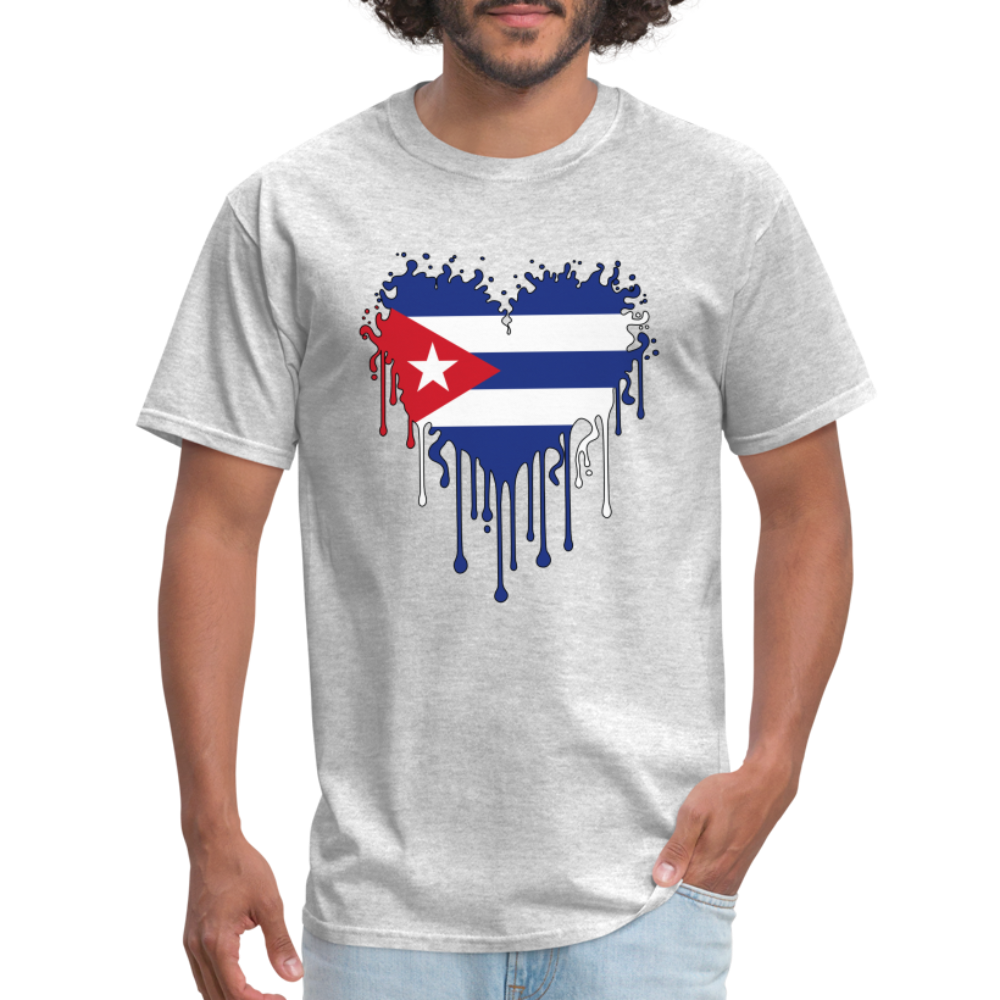 Heart of Cuba Flag T-Shirt - heather gray