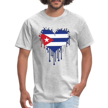 Heart of Cuba Flag T-Shirt - heather gray