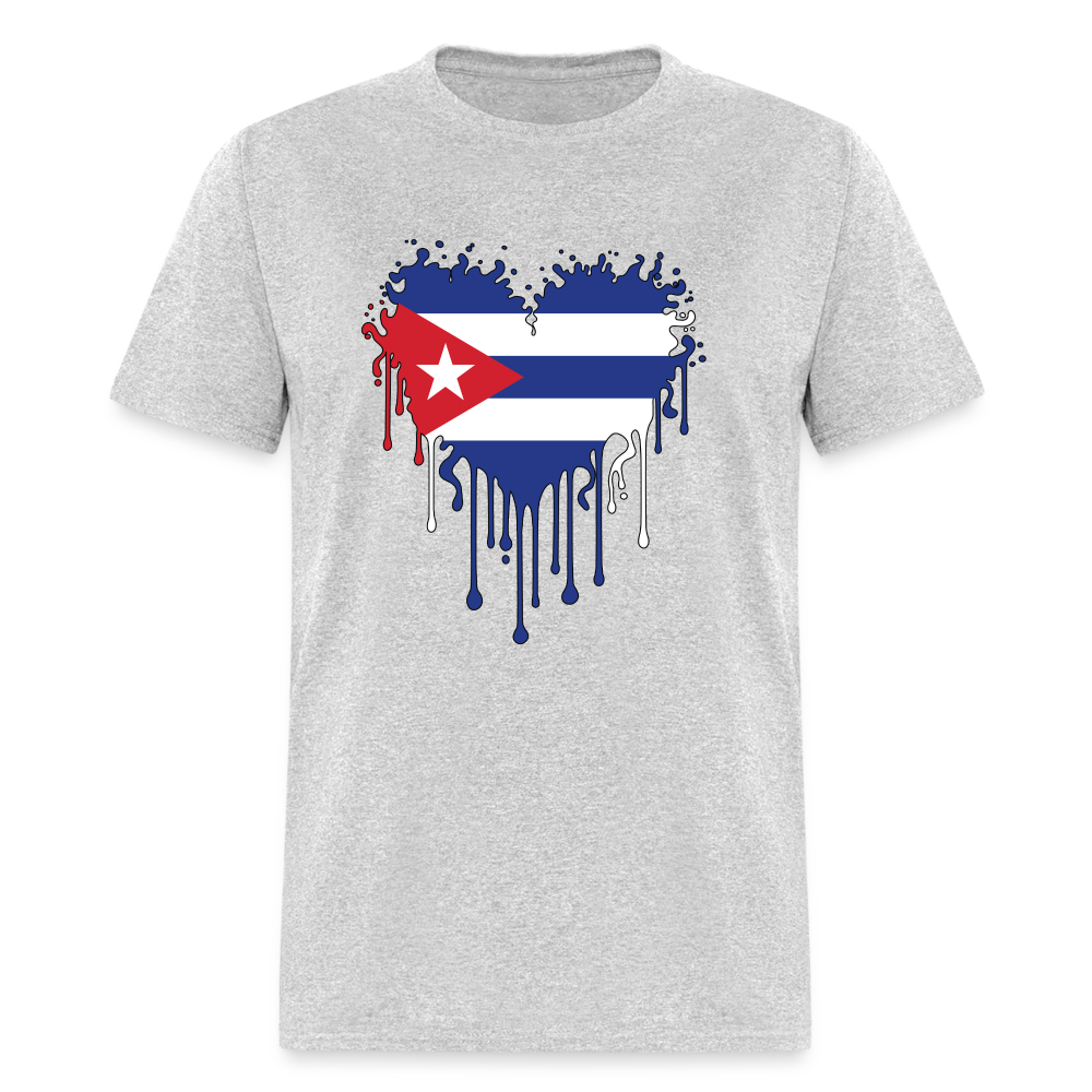 Heart of Cuba Flag T-Shirt - heather gray