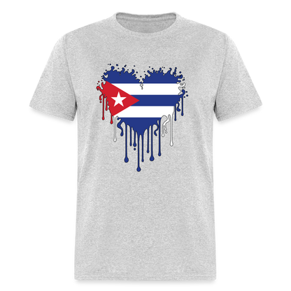 Heart of Cuba Flag T-Shirt - heather gray