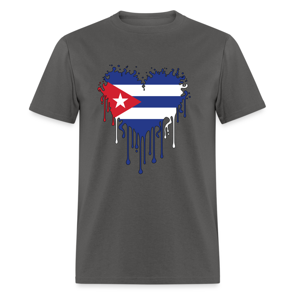 Heart of Cuba Flag T-Shirt - charcoal