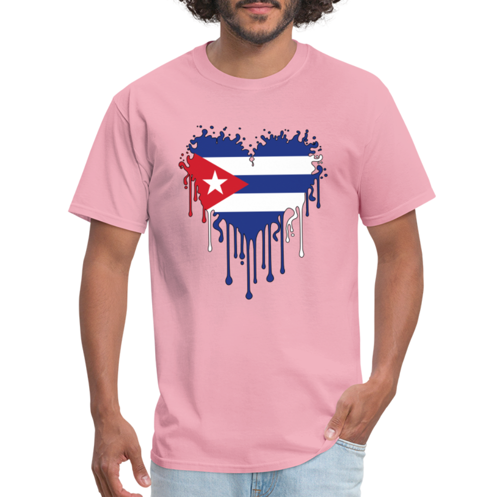 Heart of Cuba Flag T-Shirt - pink