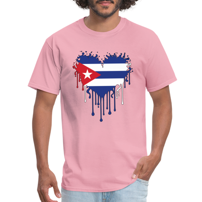 Heart of Cuba Flag T-Shirt - pink