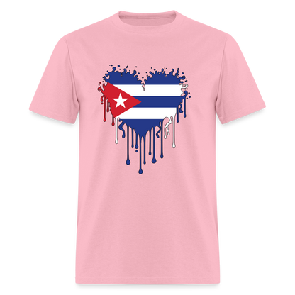 Heart of Cuba Flag T-Shirt - pink