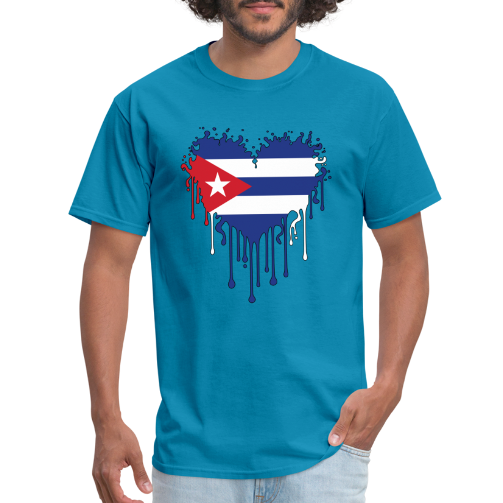 Heart of Cuba Flag T-Shirt - turquoise