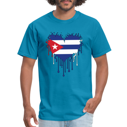 Heart of Cuba Flag T-Shirt - turquoise