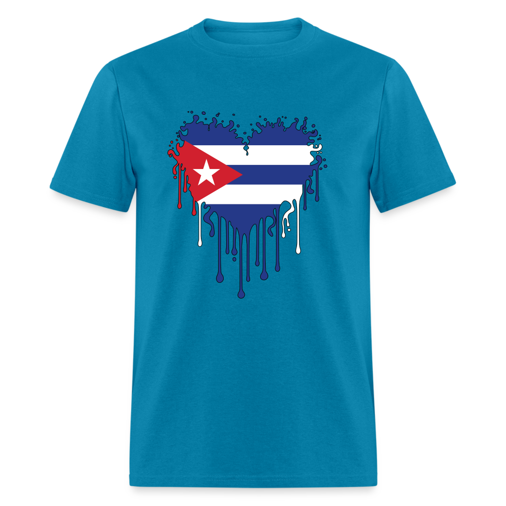 Heart of Cuba Flag T-Shirt - turquoise