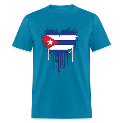 Heart of Cuba Flag T-Shirt - turquoise