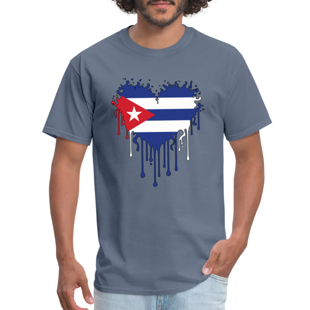 Heart of Cuba Flag T-Shirt - denim