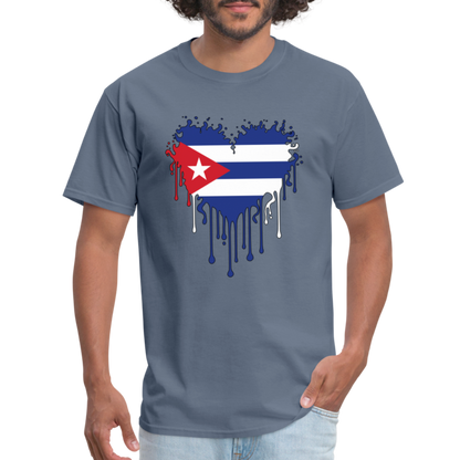 Heart of Cuba Flag T-Shirt - denim