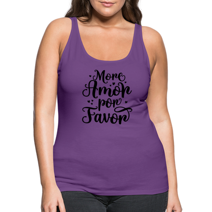 More Amor Por Favor Women’s Premium Tank Top - purple