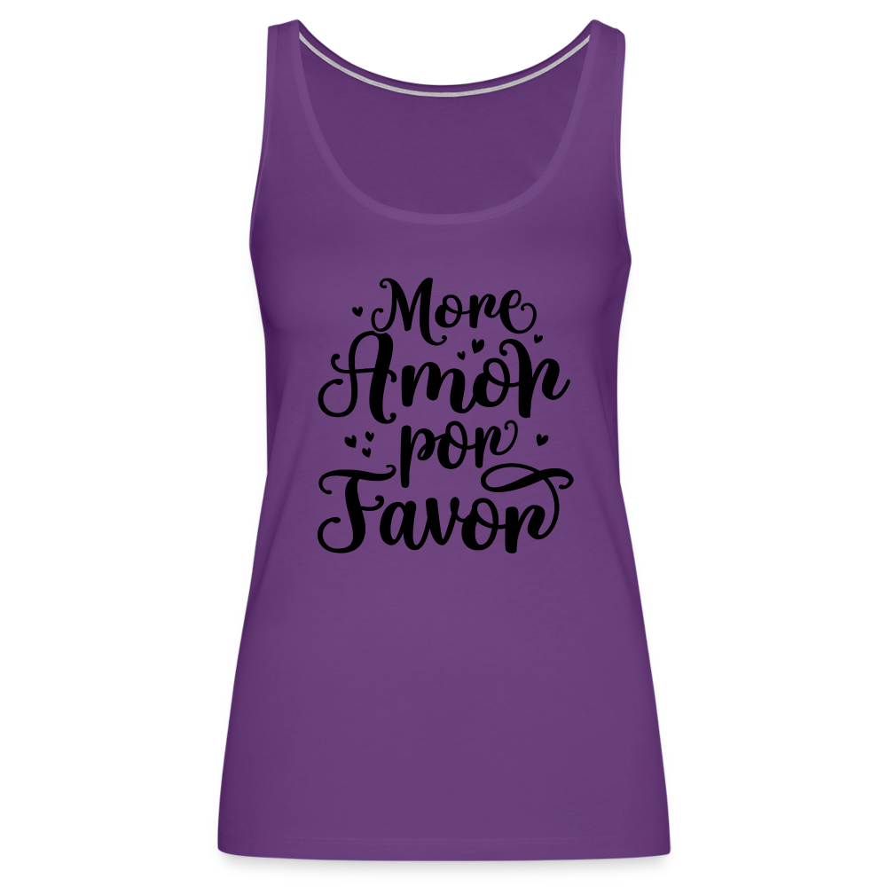 More Amor Por Favor Women’s Premium Tank Top - purple