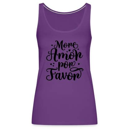 More Amor Por Favor Women’s Premium Tank Top - purple