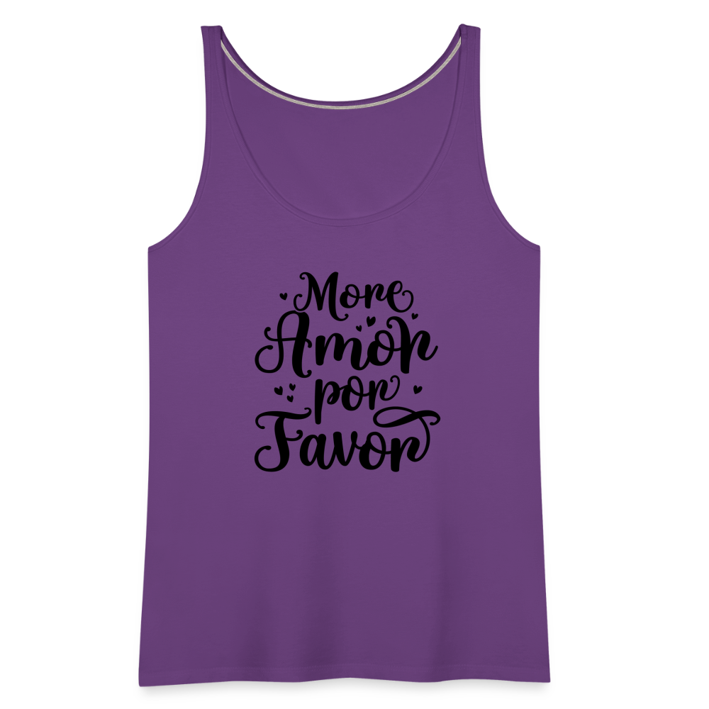 More Amor Por Favor Women’s Premium Tank Top - purple