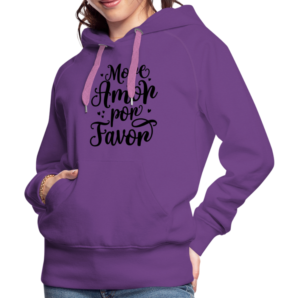 More Amor Por Favor Women’s Premium Hoodie - purple 