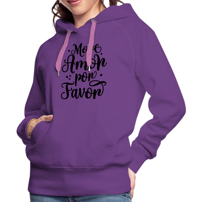 More Amor Por Favor Women’s Premium Hoodie - purple 