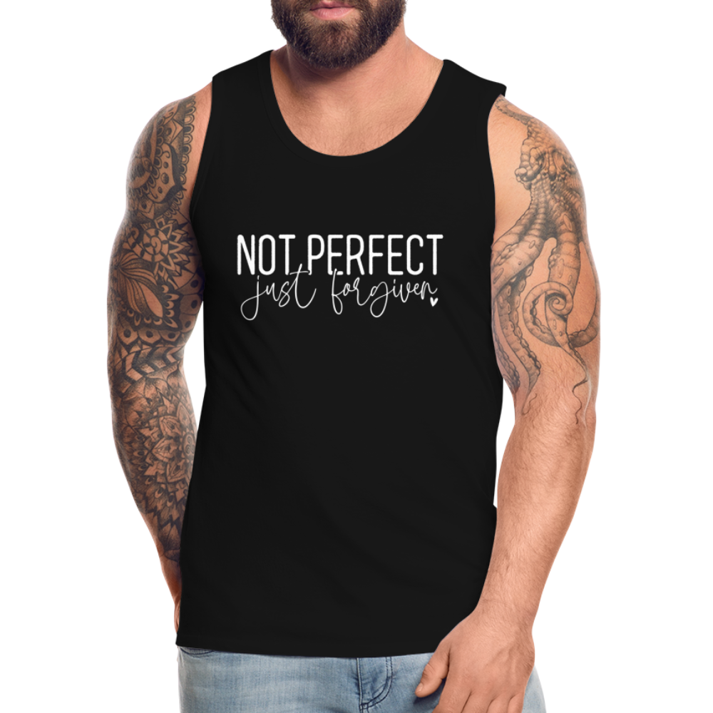 Not Perfect Just Forgiven Men’s Premium Tank Top - black