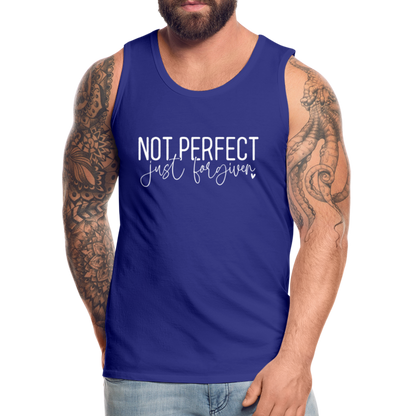 Not Perfect Just Forgiven Men’s Premium Tank Top - royal blue