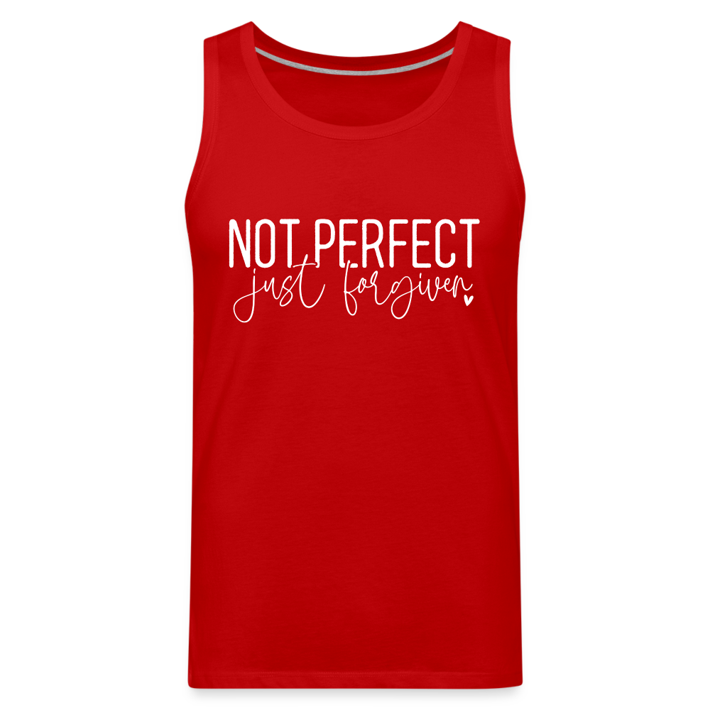 Not Perfect Just Forgiven Men’s Premium Tank Top - red