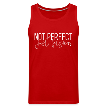 Not Perfect Just Forgiven Men’s Premium Tank Top - red