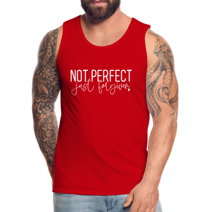 Not Perfect Just Forgiven Men’s Premium Tank Top - red