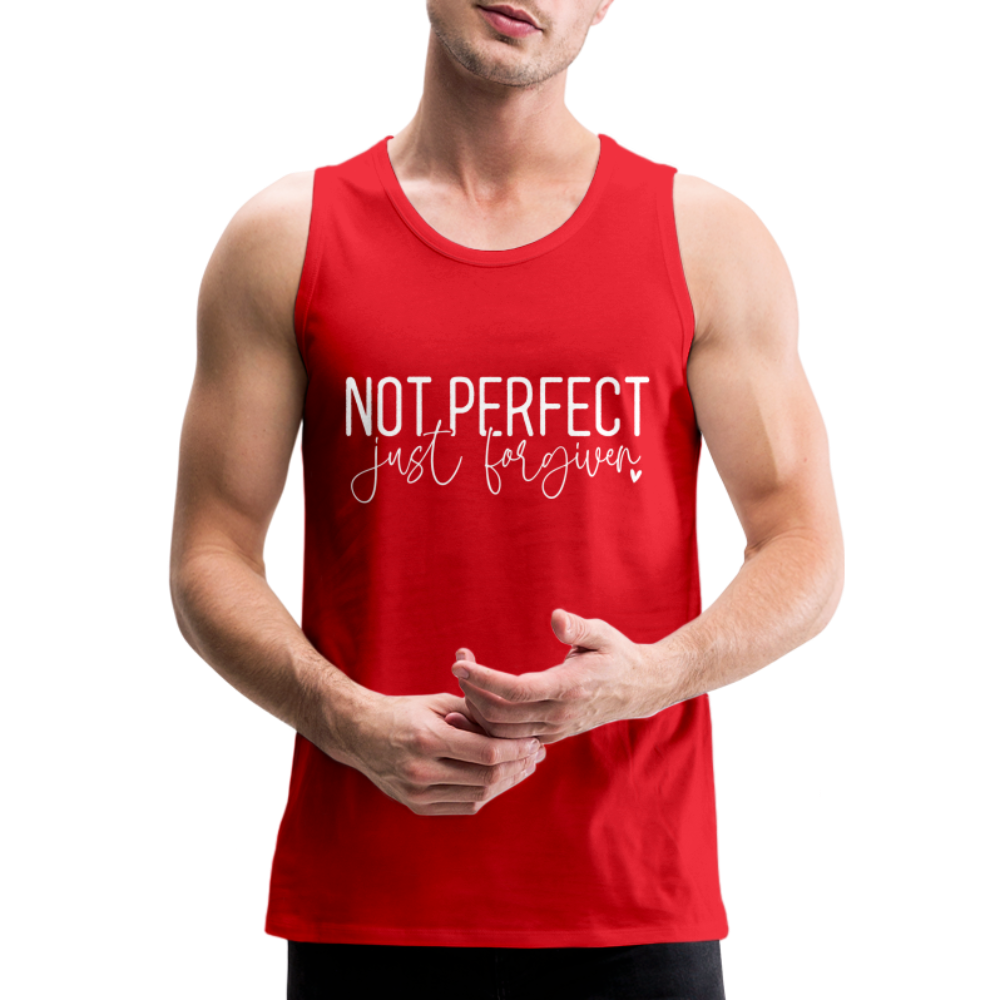 Not Perfect Just Forgiven Men’s Premium Tank Top - red