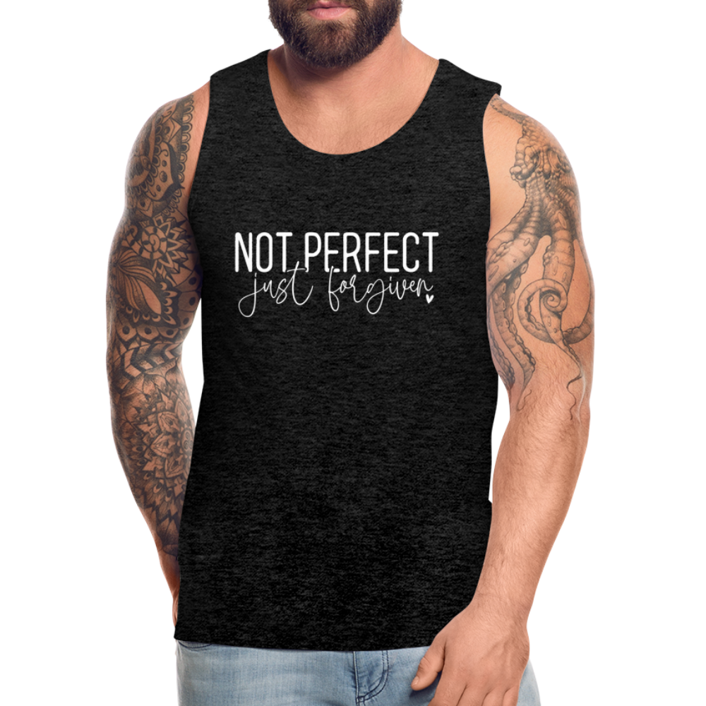 Not Perfect Just Forgiven Men’s Premium Tank Top - charcoal grey