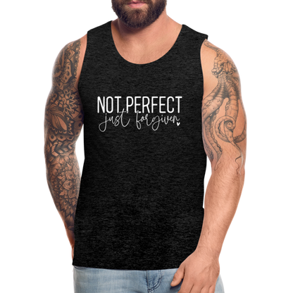 Not Perfect Just Forgiven Men’s Premium Tank Top - charcoal grey