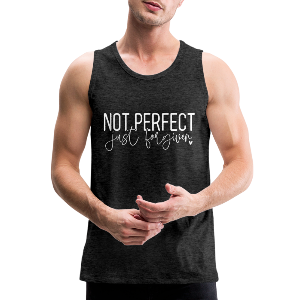 Not Perfect Just Forgiven Men’s Premium Tank Top - charcoal grey