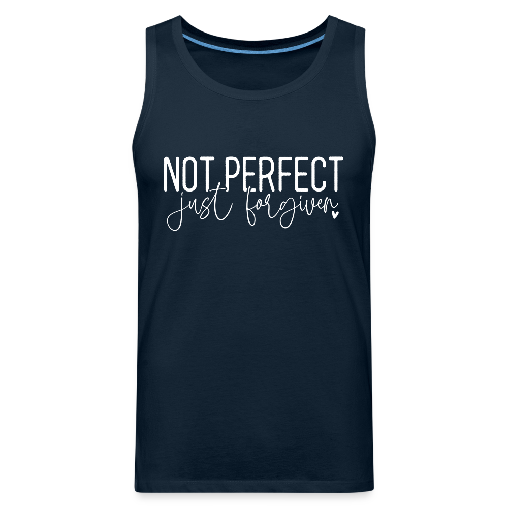 Not Perfect Just Forgiven Men’s Premium Tank Top - deep navy