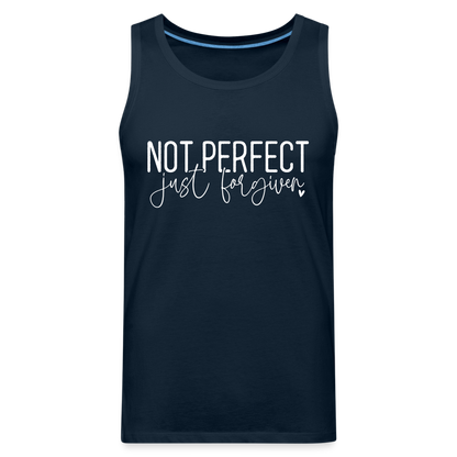 Not Perfect Just Forgiven Men’s Premium Tank Top - deep navy