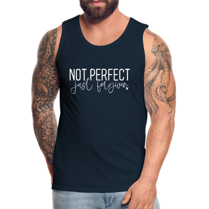 Not Perfect Just Forgiven Men’s Premium Tank Top - deep navy