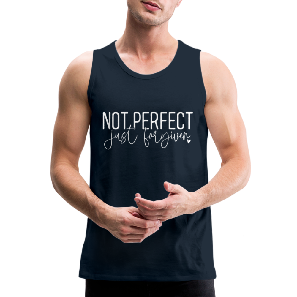 Not Perfect Just Forgiven Men’s Premium Tank Top - deep navy