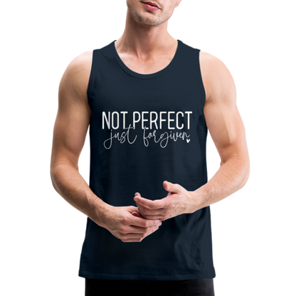 Not Perfect Just Forgiven Men’s Premium Tank Top - deep navy