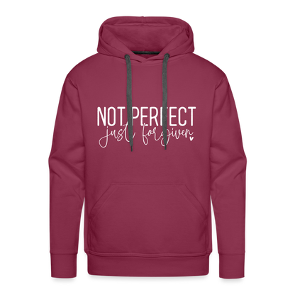 Not Perfect Just Forgiven Men’s Premium Hoodie - burgundy