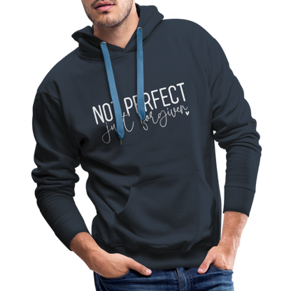 Not Perfect Just Forgiven Men’s Premium Hoodie - navy