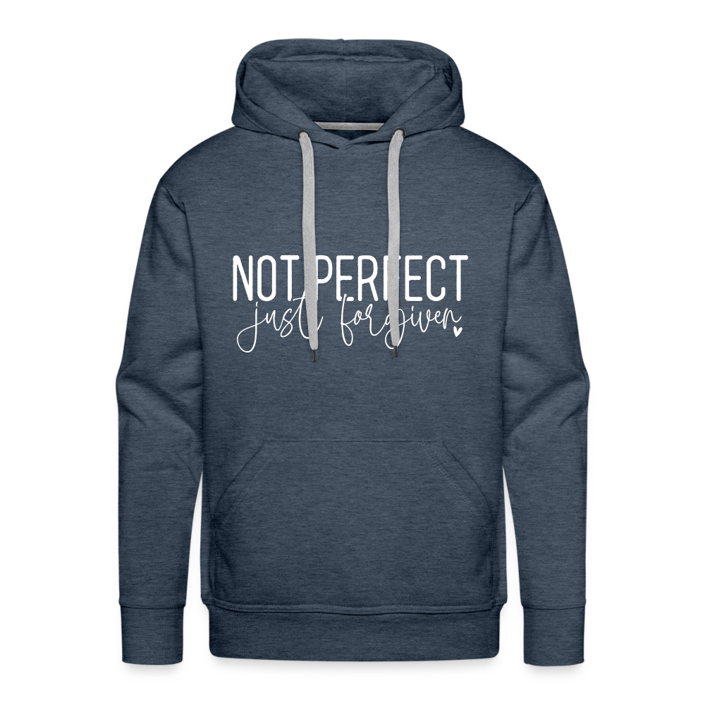 Not Perfect Just Forgiven Men’s Premium Hoodie - heather denim