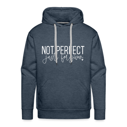 Not Perfect Just Forgiven Men’s Premium Hoodie - heather denim