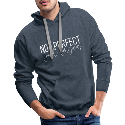 Not Perfect Just Forgiven Men’s Premium Hoodie - heather denim