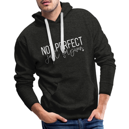 Not Perfect Just Forgiven Men’s Premium Hoodie - charcoal grey