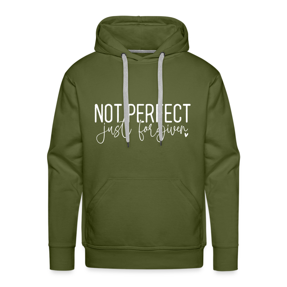 Not Perfect Just Forgiven Men’s Premium Hoodie - olive green