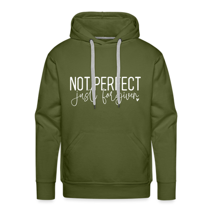 Not Perfect Just Forgiven Men’s Premium Hoodie - olive green