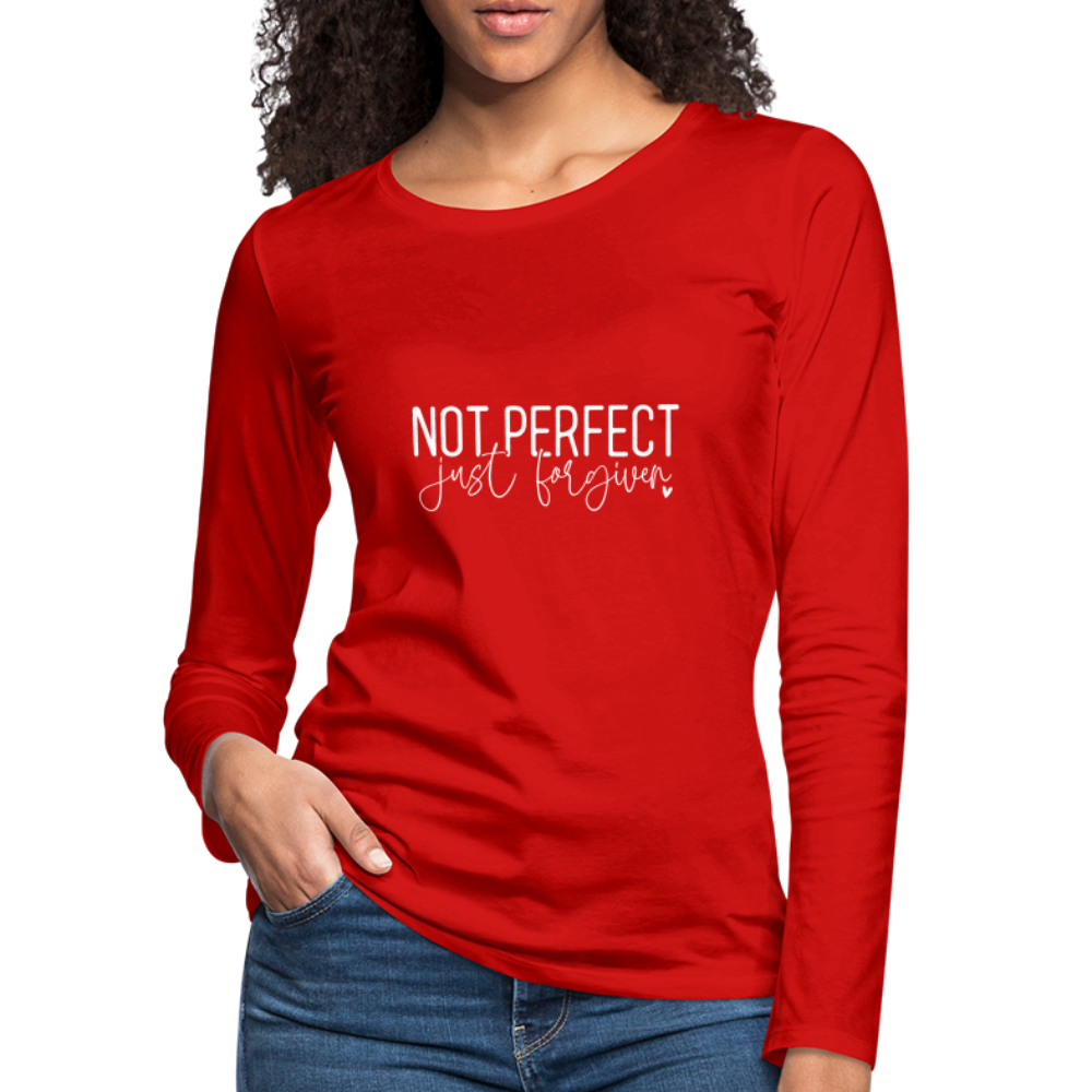 Not Perfect Just Forgiven Women's Premium Long Sleeve T-Shirt - red