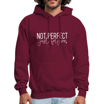 Not Perfect Just Forgiven Hoodie - burgundy