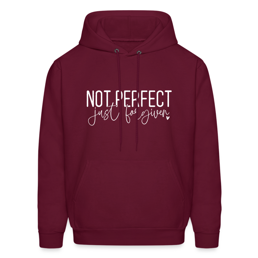 Not Perfect Just Forgiven Hoodie - burgundy