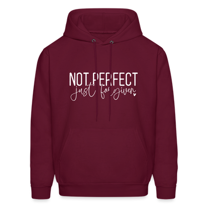 Not Perfect Just Forgiven Hoodie - burgundy