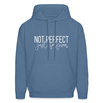 Not Perfect Just Forgiven Hoodie - denim blue