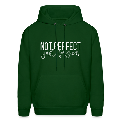 Not Perfect Just Forgiven Hoodie - forest green