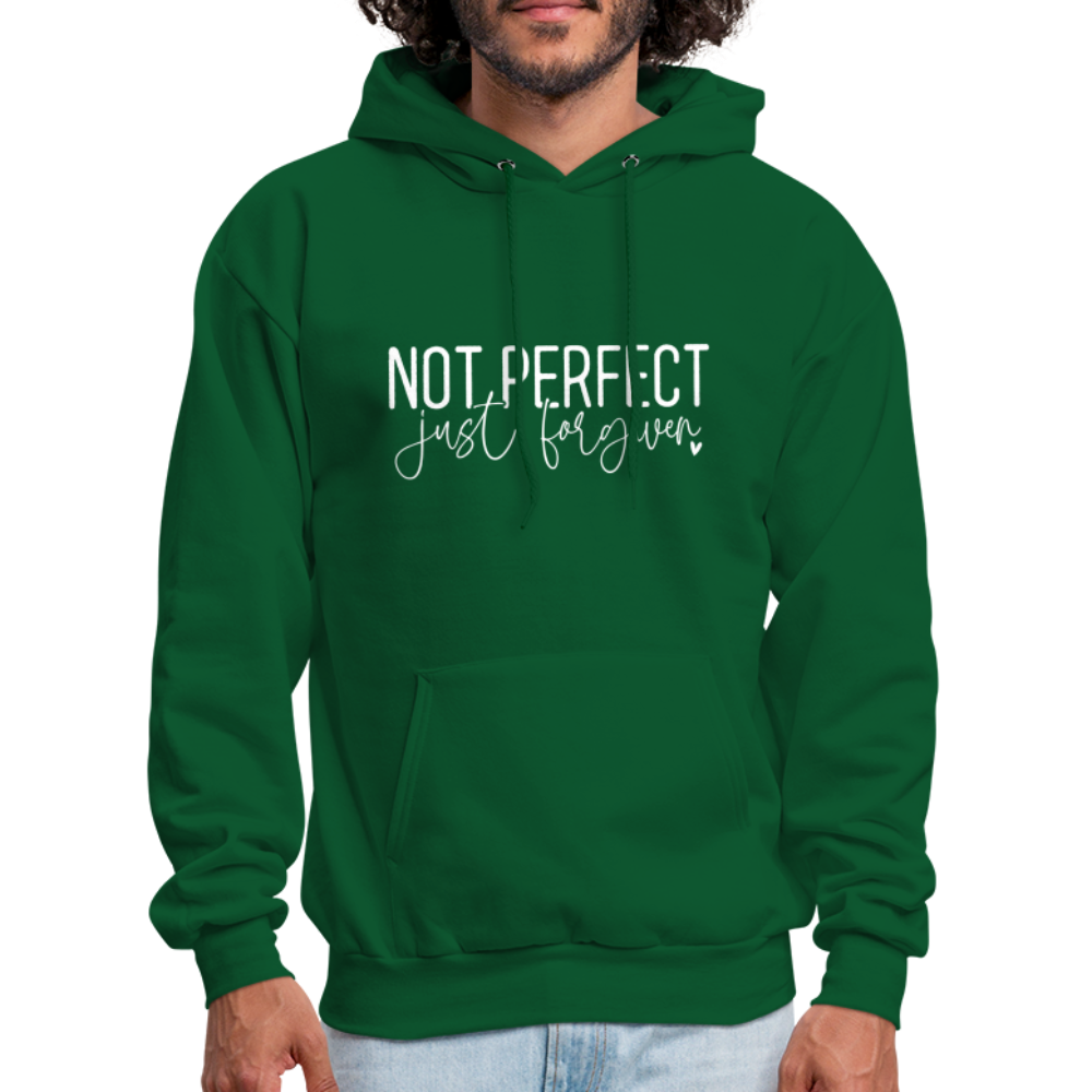 Not Perfect Just Forgiven Hoodie - forest green