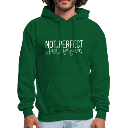 Not Perfect Just Forgiven Hoodie - forest green